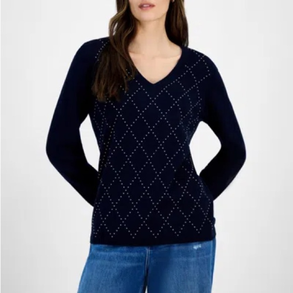 NTW Tommy Hilfiger beaded navy sweater​​